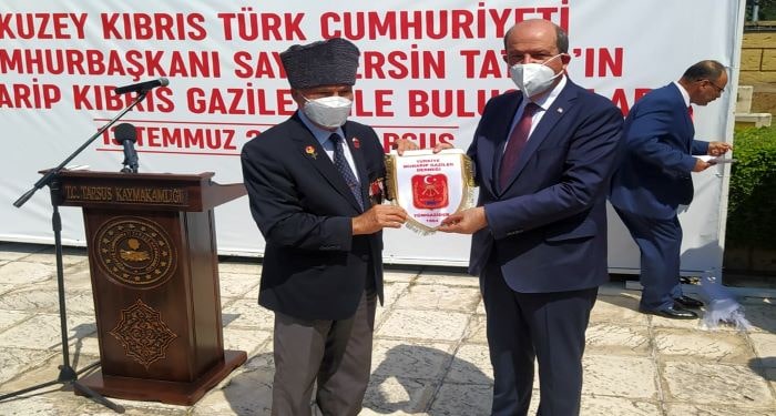 KKTC Cumhurbaşkanı Ersin Tatar Mersin’de gazilerle buluştu