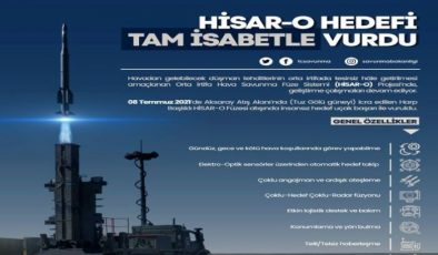 HİSAR-O test atışında hedefi tam isabetle vurdu