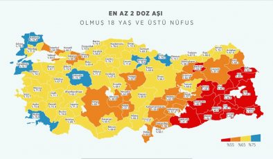 47 il ikinci doz aşıda yüzde 65’i geçti