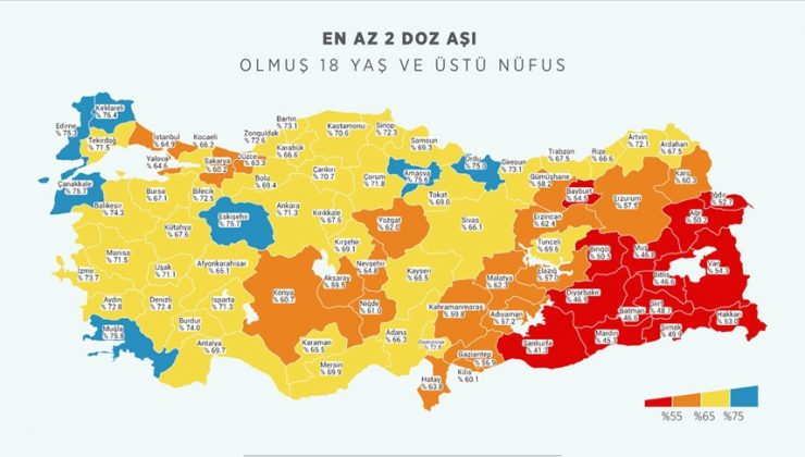 47 il ikinci doz aşıda yüzde 65’i geçti