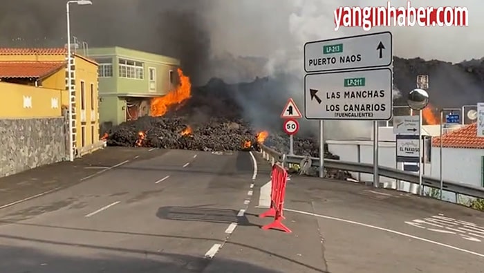 La Palma adasındaki volkan evleri yutmaya devam ediyor